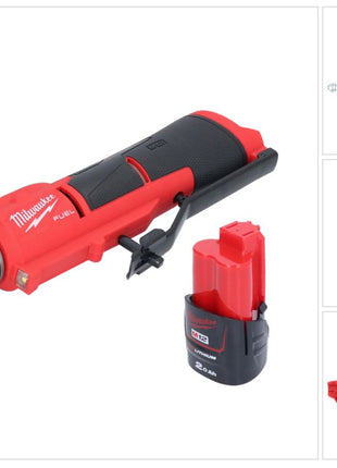 Milwaukee M12 FTB-201 desbastadora de neumáticos a batería 12 V 7/16" Hex Brushless + 1x batería 2.0 Ah - sin cargador