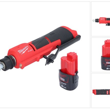 Milwaukee M12 FTB-201 akumulatorowa frezarka do opon 12 V 7/16" Hex bezszczotkowa + 1x akumulator 2,0 Ah - bez ładowarki