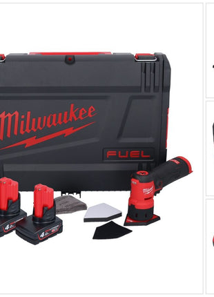 Milwaukee M12 FDSS-402X Akku Punktschleifer 12 V 88,8 x 63,5 mm Brushless + 2x Akku 4,0 Ah + Ladegerät + HD-Box