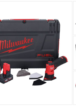 Milwaukee M12 FDSS-422X Akku Punktschleifer 12 V 88,8 x 63,5 mm ( 4933479681 ) Brushless + 1x Akku 2,0 Ah + 1x Akku 4,0 Ah + Ladegerät + HD-Box