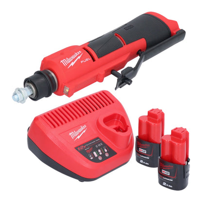 Milwaukee M12 FTB-202 akumulatorowa frezarka do opon 12 V 7/16" Hex bezszczotkowa + 2x akumulator 2,0 Ah + ładowarka