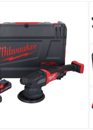 Milwaukee M18 FROP21-302X Akumulatorowa polerka mimośrodowa 18 V 150 mm bezszczotkowa + 2x akumulator 3,0 Ah + ładowarka + pudełko HD