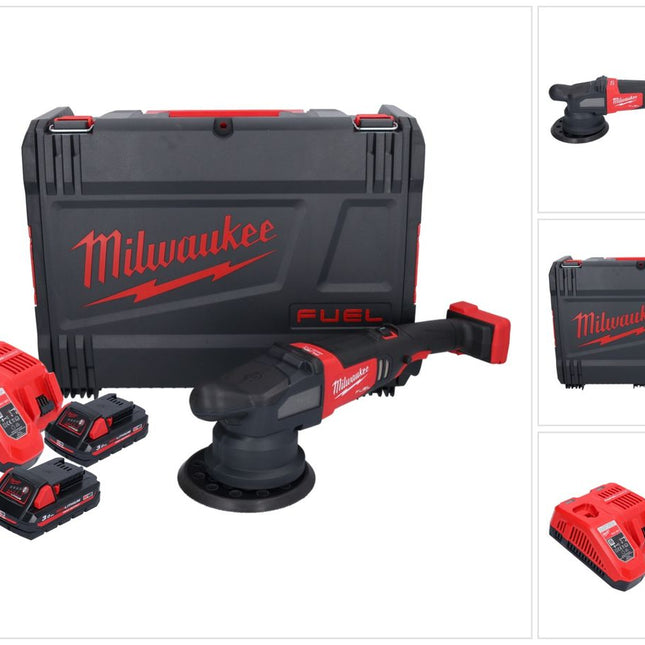 Milwaukee M18 FROP21-302X Akumulatorowa polerka mimośrodowa 18 V 150 mm bezszczotkowa + 2x akumulator 3,0 Ah + ładowarka + pudełko HD