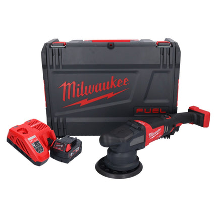 Milwaukee M18 FROP21-501X Akumulatorowa polerka mimośrodowa 18 V 150 mm bezszczotkowa + 1x akumulator 5,0 Ah + ładowarka + pudełko HD