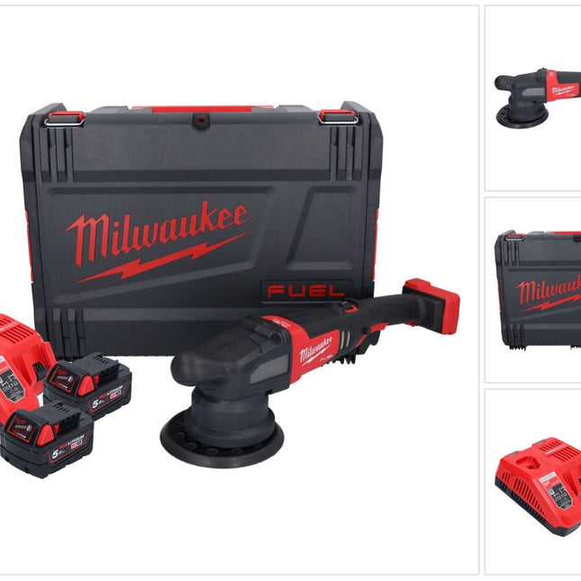 Milwaukee M18 FROP21-502X Akumulatorowa polerka mimośrodowa 18 V 150 mm ( 4933478837 ) Bezszczotkowa + 2x akumulator 5,0 Ah + ładowarka + pudełko HD