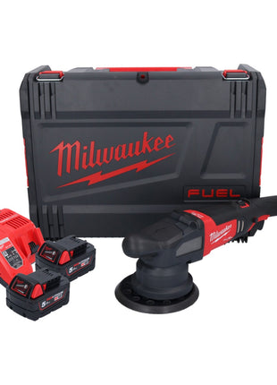 Pulidora excéntrica a batería Milwaukee M18 FROP21-502X 18 V 150 mm (4933478837) sin escobillas + 2x batería 5,0 Ah + cargador + caja HD