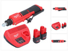 Milwaukee M12 FTB-252 Ponceuse à pneu sans fil 12 V 7/16'' Hex Brushless + 2x batterie 2,5 Ah + chargeur