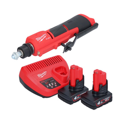 Milwaukee M12 FTB-402 Akumulatorowa frezarka do opon 12 V 7/16" Hex bezszczotkowa + 2x akumulator 4,0 Ah + ładowarka