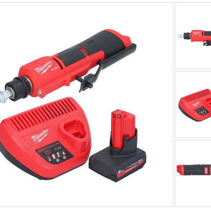Milwaukee M12 FTB-501 akumulatorowa frezarka do opon 12 V 7/16" Hex bezszczotkowa + 1x akumulator 5,0 Ah + ładowarka