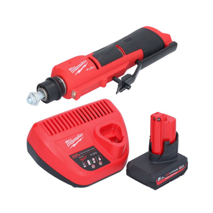 Milwaukee M12 FTB-501 akumulatorowa frezarka do opon 12 V 7/16" Hex bezszczotkowa + 1x akumulator 5,0 Ah + ładowarka
