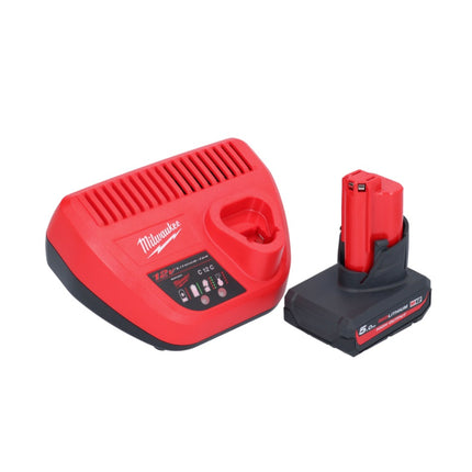 Milwaukee M12 FTB-501 akumulatorowa frezarka do opon 12 V 7/16" Hex bezszczotkowa + 1x akumulator 5,0 Ah + ładowarka