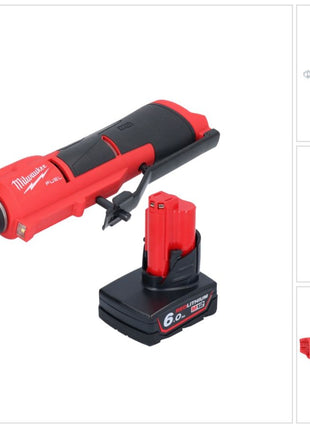 Milwaukee M12 FTB-601 akumulatorowa frezarka do opon 12 V 7/16" Hex bezszczotkowa + 1x akumulator 6,0 Ah - bez ładowarki