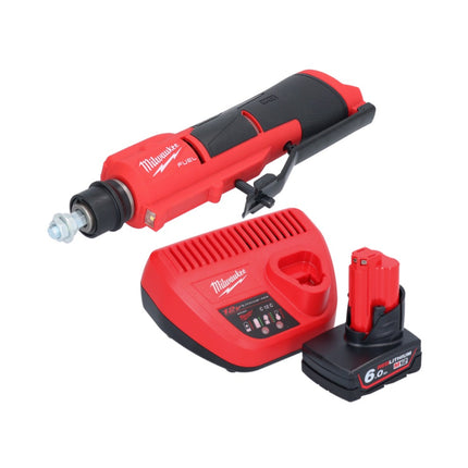 Milwaukee M12 FTB-601 akumulatorowa frezarka do opon 12 V 7/16" Hex bezszczotkowa +1x akumulator 6,0 Ah + ładowarka