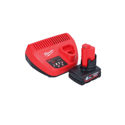 Milwaukee M12 FTB-601 akumulatorowa frezarka do opon 12 V 7/16" Hex bezszczotkowa +1x akumulator 6,0 Ah + ładowarka