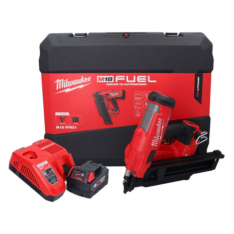 Milwaukee M18 FFN21-401C Akku Nagler 18 V 50 - 90 mm Brushless + 1x Akku 4,0 Ah + Ladegerät + Koffer