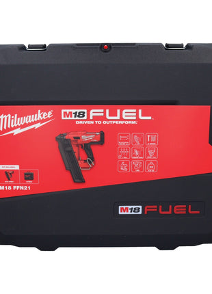 Cloueur à batterie Milwaukee M18 FFN21-401C 18 V 50 - 90 mm sans balais + 1x batterie 4,0 Ah + chargeur + coffret