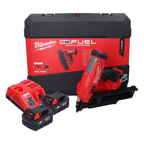 Milwaukee M18 FFN21-402C Akku Nagler 18 V 50 - 90 mm Brushless + 2x Akku 4,0 Ah + Ladegerät + Koffer