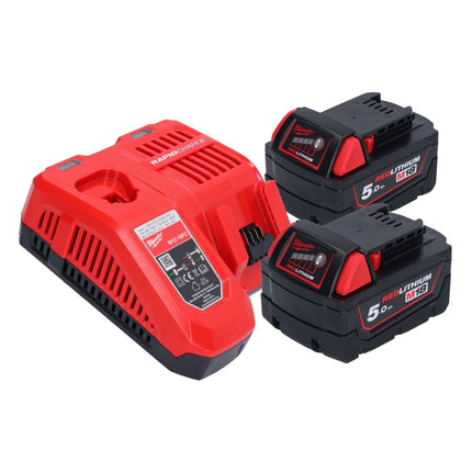 Milwaukee M18 FFN21-502C gwoździarka akumulatorowa 18 V 50 - 90 mm bezszczotkowa + 2x akumulator 5,0 Ah + ładowarka + walizka