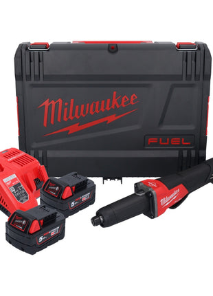 Milwaukee M18 FDGROVPDB-502X Akku Geradschleifer 18 V Brushless + 2x Akku 5,0 Ah + Ladegerät + HD Box