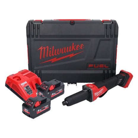 Milwaukee M18 FDGROVPDB-552X Akku Geradschleifer 18 V Brushless + 2x Akku 5,5 Ah + Ladegerät + HD Box