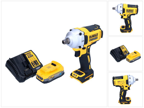 Akumulatorowy klucz udarowy DeWalt DCF 892 E1 18 V 812 Nm 1/2" bezszczotkowy + 1x akumulator Powerstack 1,7 Ah + ładowarka