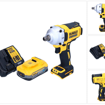 Akumulatorowy klucz udarowy DeWalt DCF 892 H1 18 V 812 Nm 1/2" bezszczotkowy + 1x akumulator Powerstack 5,0 Ah + ładowarka