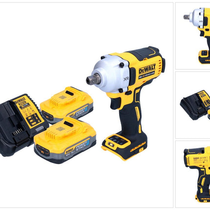 Akumulatorowy klucz udarowy DeWalt DCF 892 H2 18 V 812 Nm 1/2" bezszczotkowy + 2x akumulator Powerstack 5,0 Ah + ładowarka