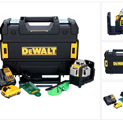 Dewalt DCE 089 D1G Akumulatorowy laser wieloliniowy 12 V 3x 360° zielony + 1x akumulator 2,0 Ah + ładowarka + TSTAK