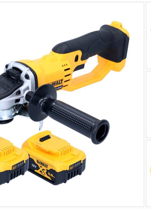 DeWalt DCG 412 N Meuleuse d'angle sans fil 18 V 125 mm + 2x batterie 5,0 Ah - sans chargeur