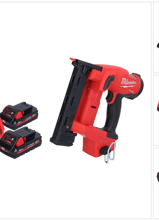 Milwaukee M18 FNCS18GS-302X Akku Tacker 18 V 9,5 - 38 mm Brushless + 2x Akku 3,0 Ah + Ladegerät + HD Box