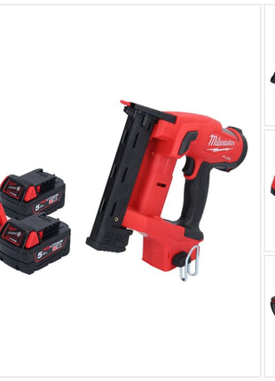 Grapadora de batería Milwaukee M18 FNCS18GS-502X 18 V 9,5 - 38 mm sin escobillas + 2x batería 5,0 Ah + cargador + caja HD