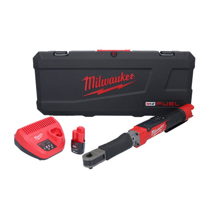 Milwaukee M12 ONEFTR38-201C Cyfrowy akumulatorowy klucz dynamometryczny 12 V 135,6 Nm 3/8″ ( 4933464967 ) Bezszczotkowy + 1x akumulator 2,0 Ah + ładowarka + walizka
