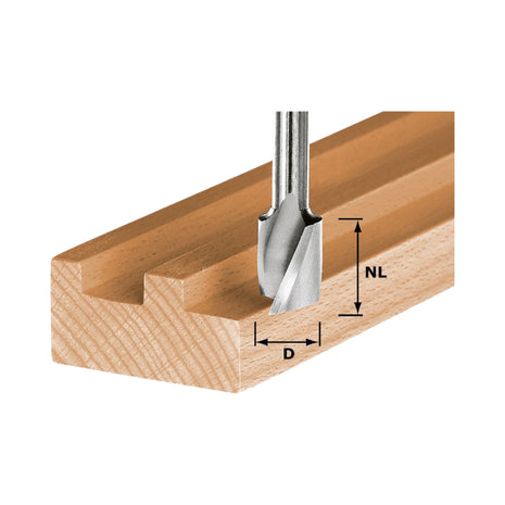 Frez spiralny Festool HW Spi S8 D4/10 4 x 10 x 45 x 8 mm ( 490977 ) do frezarek górnowrzecionowych OF 900, OF 1000, OF 1010, OF 1010 R, OF 1400, OF 2000, OF 2200