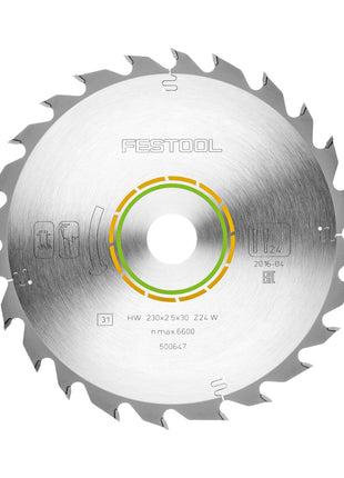 Festool HW 230x2,5x30 W24 Kreissägeblatt WOOD STANDARD ( 500647 ) 230 x 2,5 x 30 mm 24 Zähne für alle Holzwerkstoffe, Baustoffplatten, weiche Kunststoffe, grober Schnitt