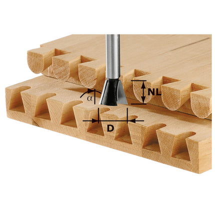 Festool HS S8 D20/17/15° Frez trzpieniowy 20 x 17 x 49 x 8 mm 15° ( 490995 ) do frezarek górnowrzecionowych