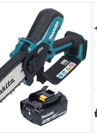 Makita DUC 150 F01 tronçonneuse à chaîne sans fil 18 V 15 cm Brushless + 1x batterie 3,0 Ah - sans chargeur