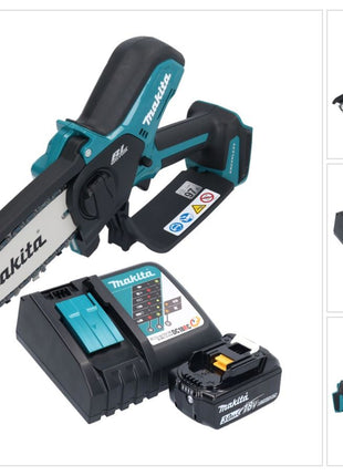 Motosierra a batería Makita DUC 150 RF01 18 V 15 cm sin escobillas + 1x batería 3,0 Ah + cargador