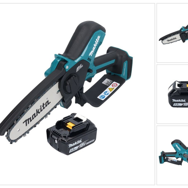 Makita DUC 150 T01 Akumulatorowa pilarka łańcuchowa 18 V 15 cm bezszczotkowa + 1x akumulator 5,0 Ah - bez ładowarki
