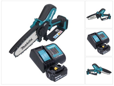 Makita DUC 150 SF01 Akumulatorowa pilarka łańcuchowa 18 V 15 cm bezszczotkowa + 1x akumulator 3,0 Ah + ładowarka