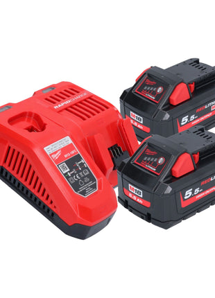 Milwaukee M18 FBTS75-552 Akumulatorowa szlifierka taśmowa 18 V 75 x 457 mm bezszczotkowa + 2x akumulator 5,5 Ah + ładowarka