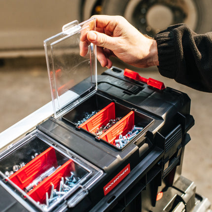 Toolbrothers RHINO Wąska walizka narzędziowa ECO Comfort+ Compact Edition 14 l IP54 z wyjmowanymi przegrodami