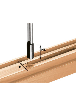 Festool HW S8 D25/20 fresa ranuradora 25 x 20 x 60 x 8 mm (490975) para fresadora OF 900, OF 1000, OF 1010, OF 1010 R, OF 1400, OF 2000, OF 2200