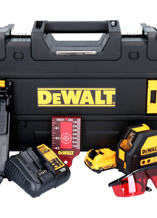 DeWalt DCE 088 D1R Akumulatorowy laser liniowy 12 V czerwony + 1x akumulator 2,0 Ah + ładowarka + TSTAK