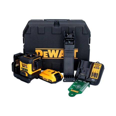 DeWalt DCLE 34031 D1 Akumulatorowy laser liniowy 18 V 3x 360° zielony + 1x akumulator 2,0 Ah + ładowarka + walizka