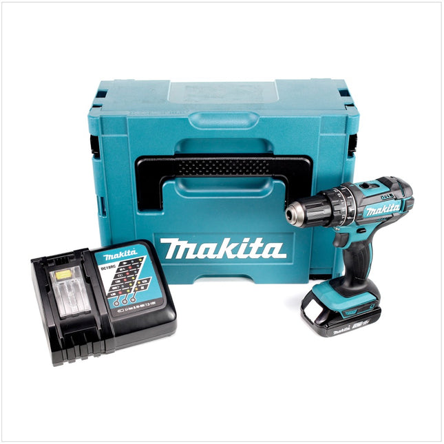 Makita DHP 482 RY1J Akku Schlagbohrschrauber 18V 62Nm im Makpac + 1x 1,5 Ah Akku + Ladegerät - Toolbrothers