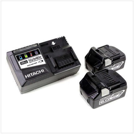 Hitachi WF 18 DSL Schnellbau Schrauber im Koffer + 2x Hitachi BSL 1860 18 V 6,0 Ah Akku + 1x Hitachi UC 18YSL3 Akku Ladegerät 14,4 - 18 V - Toolbrothers