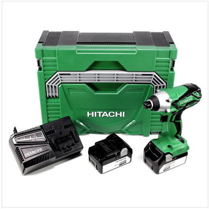 Hitachi WH 18 DGL 18V Akku Schlagschrauber im Hitachi System Case HSC Typ 2 + 2x Hitachi BSL 1840 18 V 4,0 Ah Akku + 1x Hitachi UC 18YFSL Akku Ladegerät 14,4 - 18 V - Toolbrothers