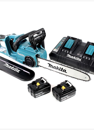 Makita DUC 353 PM2 Akku Kettensäge 36V ( 2x18V ) Brushless 35 cm + 2x 4,0 Ah Akku + Doppelladegerät - Toolbrothers