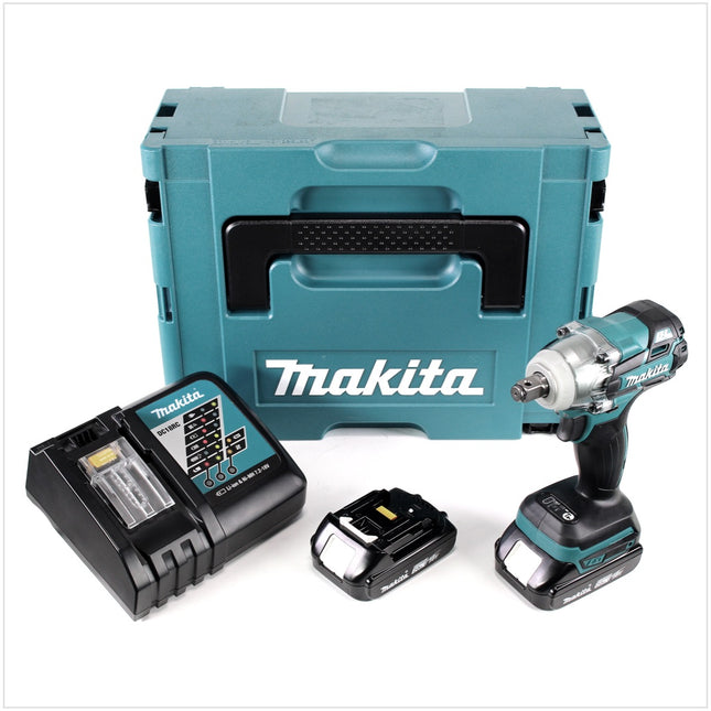 Makita DTW 285 RAJ Akku Schlagschrauber 18 V 280 Nm 1/2" Brushless + 2x Akku 2,0 Ah + Ladegerät + Makpac - Toolbrothers