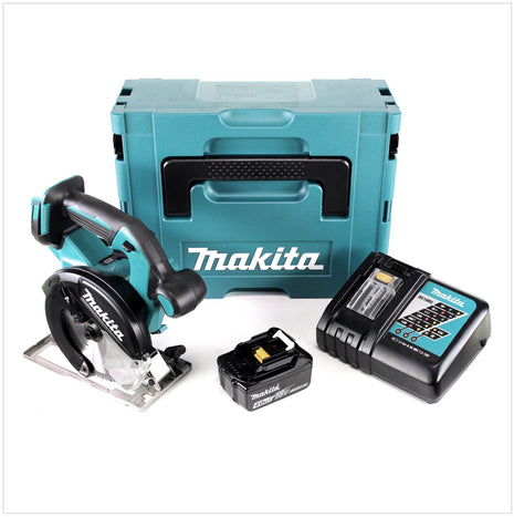 Makita DCS 551 RM1J 18 V Brushless Akku Metall Handkreissäge 150x20 mm im Makpac mit Schutzbrille und 1x 4 Ah Akku und Ladegerät - Toolbrothers